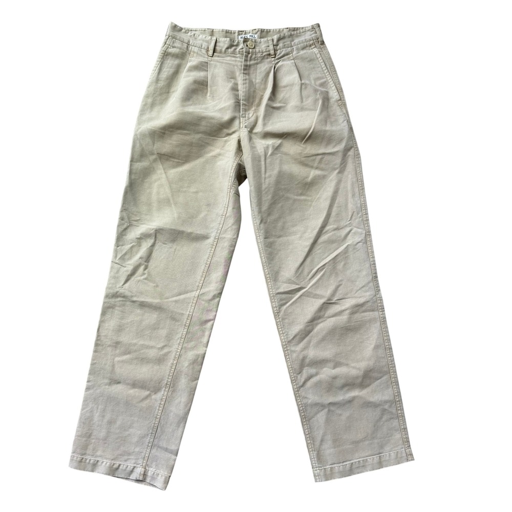 Alex Mill Men's Pleated Chino Pants Khaki Tan Cotton Straight Leg Size 30